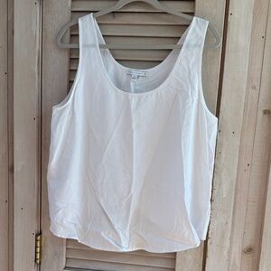 Threads 4 Thought White Tank Top Size XL Linen Blend